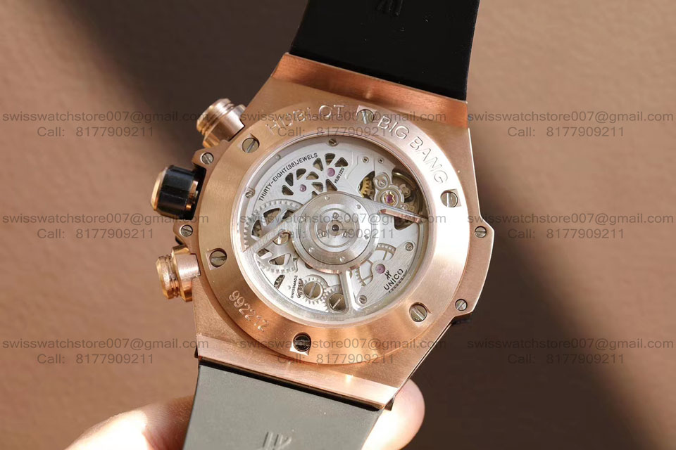 Hublot Big Bang Swiss ETA Unico Rainbow King Gold Diamonds Watch (3) blank