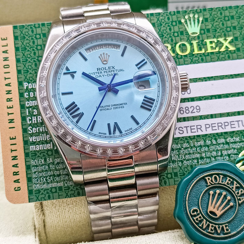 Rolex-Day-Date-Custom-Diamond-Bezel-Men’s-Watch blank