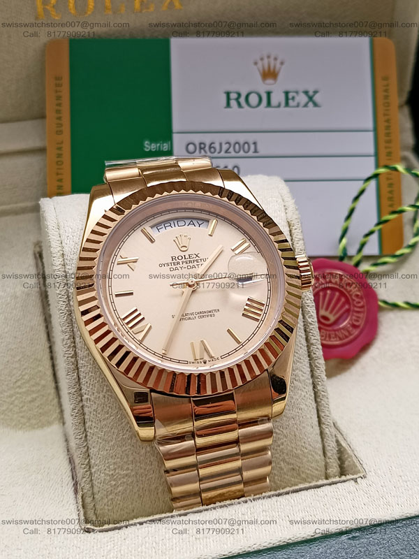 Rolex Day Date Yellow Gold Mens Watch (4) blank
