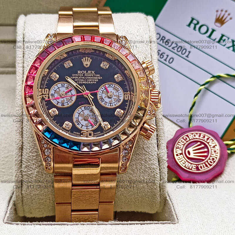 Rolex Daytona Rainbow Gold Mens Watch (4) blank