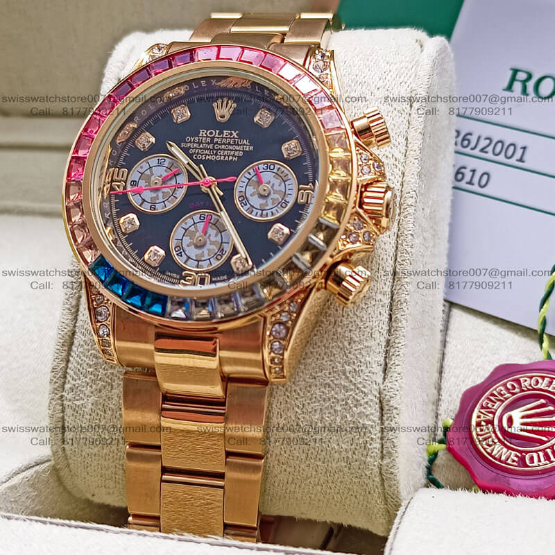 Rolex Daytona Rainbow Gold Mens Watch (6) blank